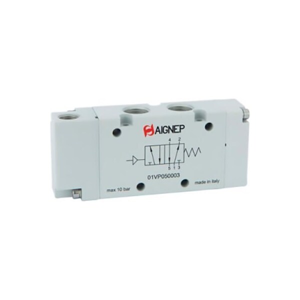 Alpha Technologies Aignep USA 5/2 Single Air-Actuated Valve Pilot Spring Return G1/2" Ports 01VP050005 - main